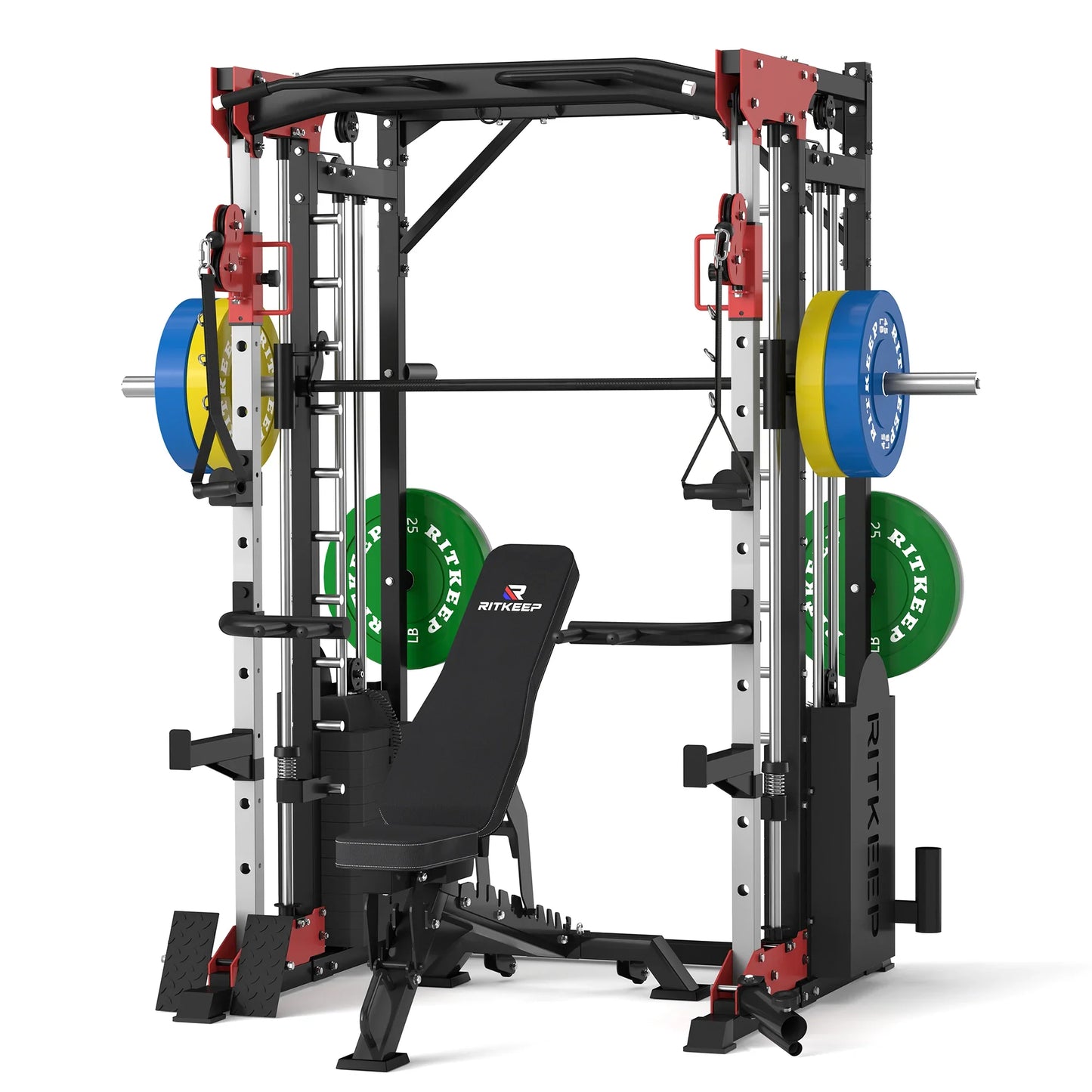 PMAX 5600 Smith Exercise Machine Trainer Pro Complete Home Gym Package