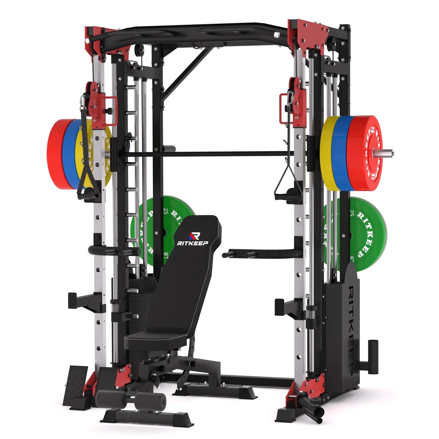 PMAX 5600 Smith Exercise Machine Trainer Pro Complete Home Gym Package