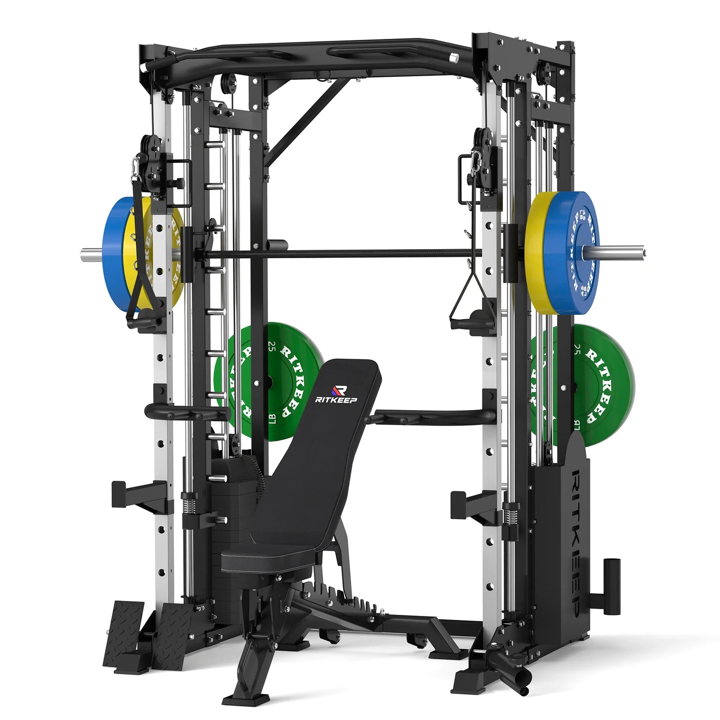PMAX 5600 Smith Exercise Machine Trainer Pro Complete Home Gym Package