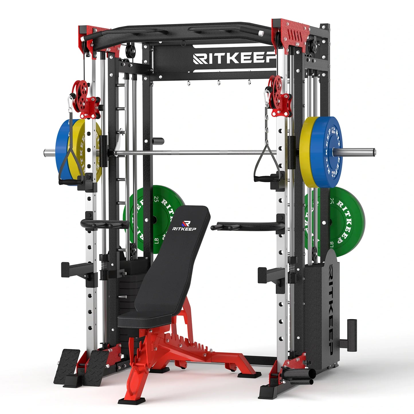 PMAX 5600 Smith Exercise Machine Trainer Pro Complete Home Gym Package