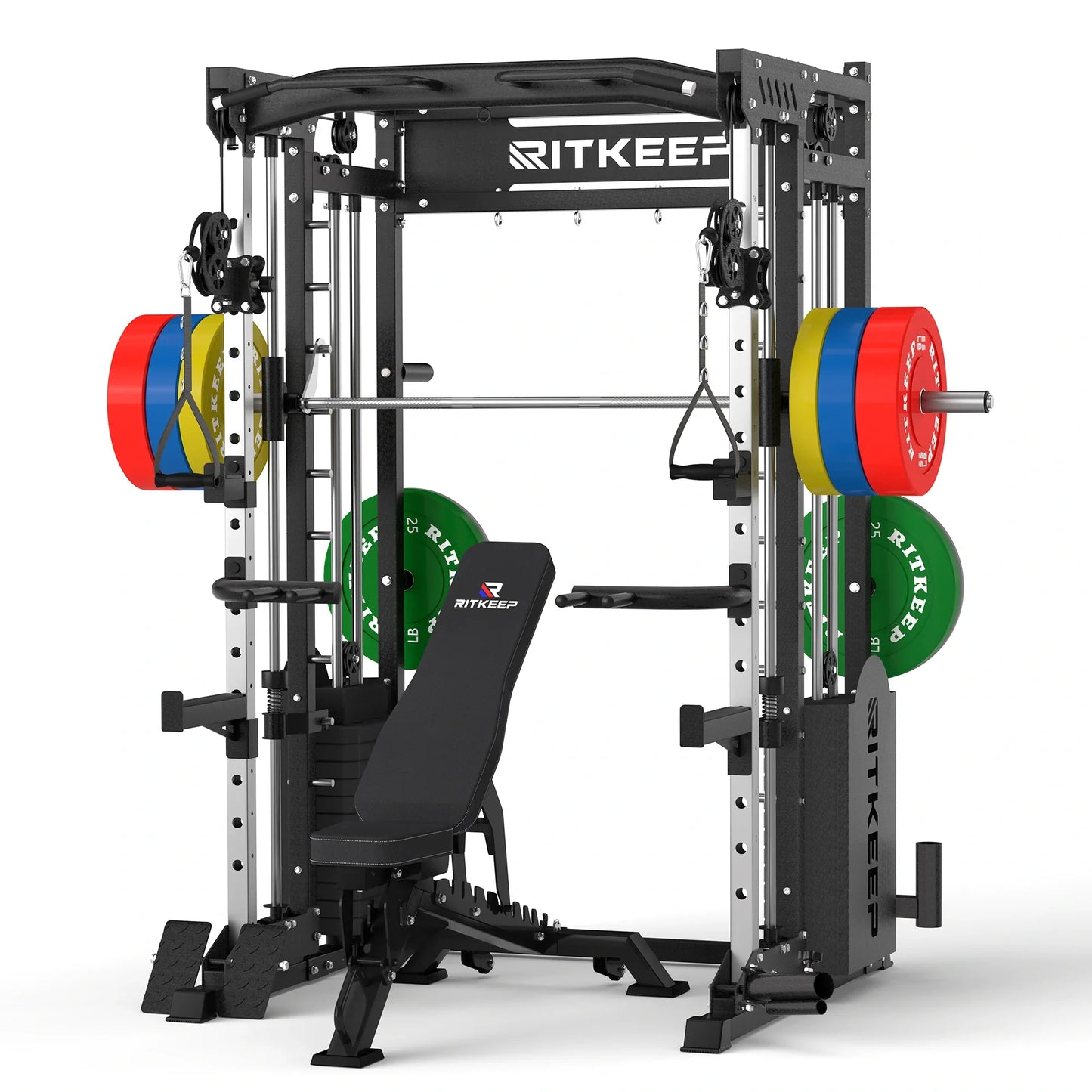 PMAX 5600 Smith Exercise Machine Trainer Pro Complete Home Gym Package