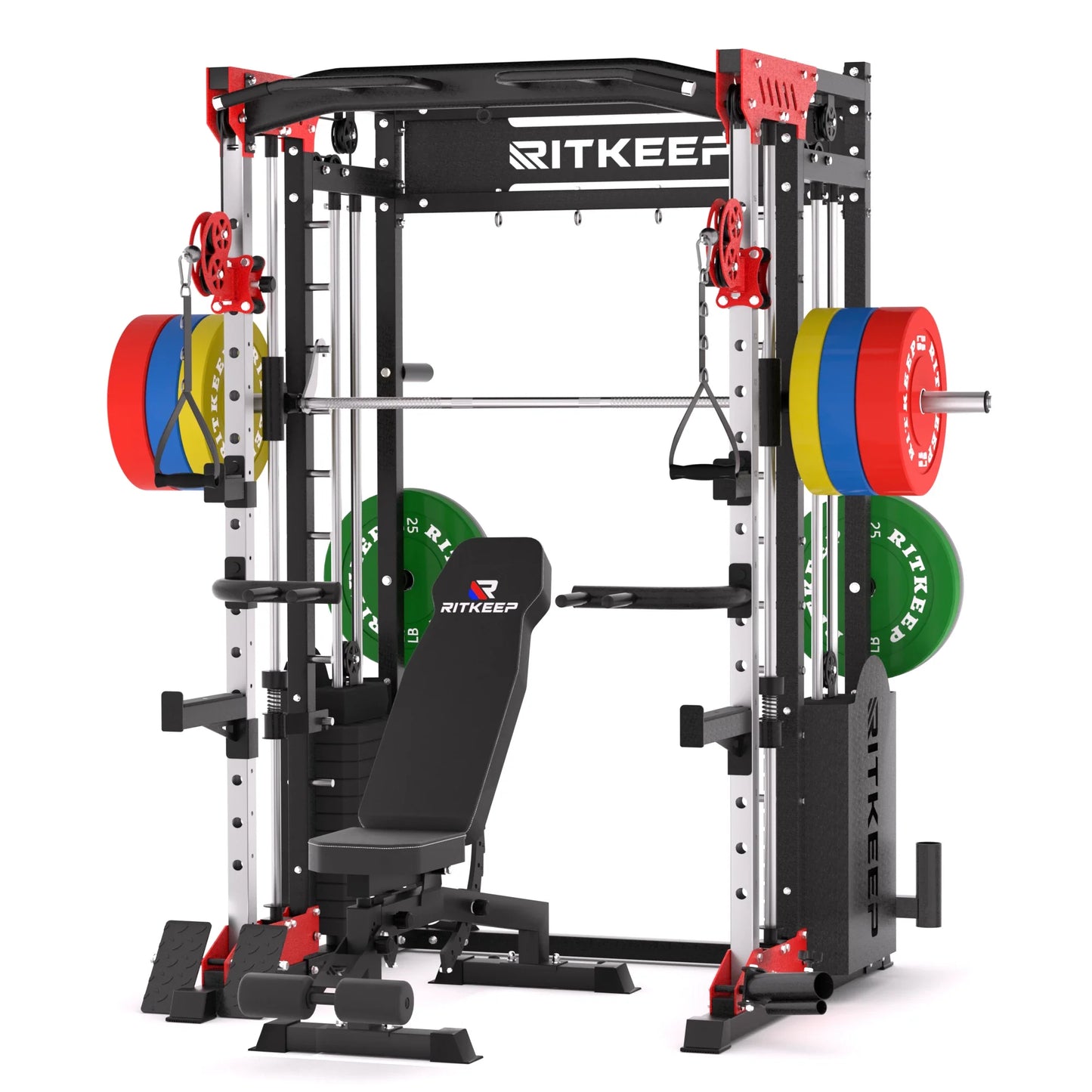 PMAX 5600 Smith Exercise Machine Trainer Pro Complete Home Gym Package