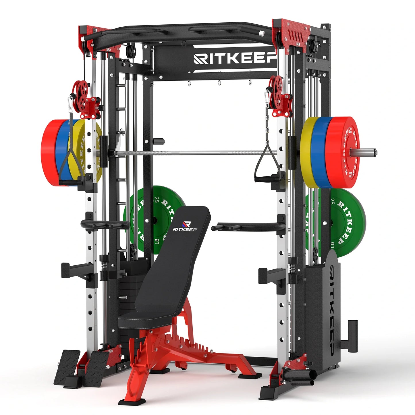 PMAX 5600 Smith Exercise Machine Trainer Pro Complete Home Gym Package