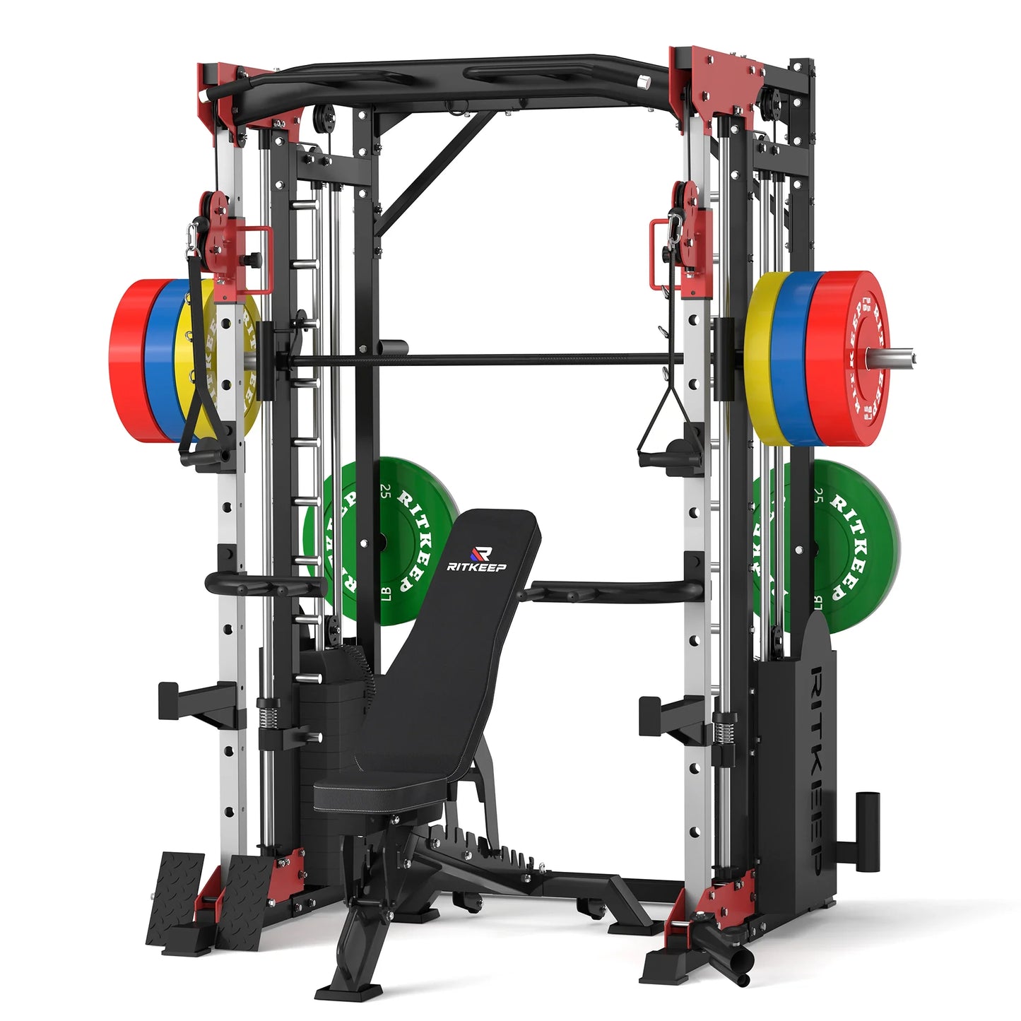 PMAX 5600 Smith Exercise Machine Trainer Pro Complete Home Gym Package