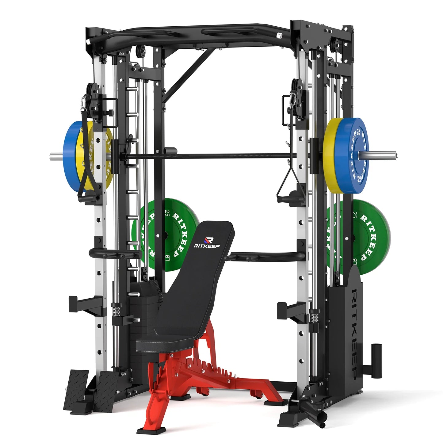 PMAX 5600 Smith Exercise Machine Trainer Pro Complete Home Gym Package