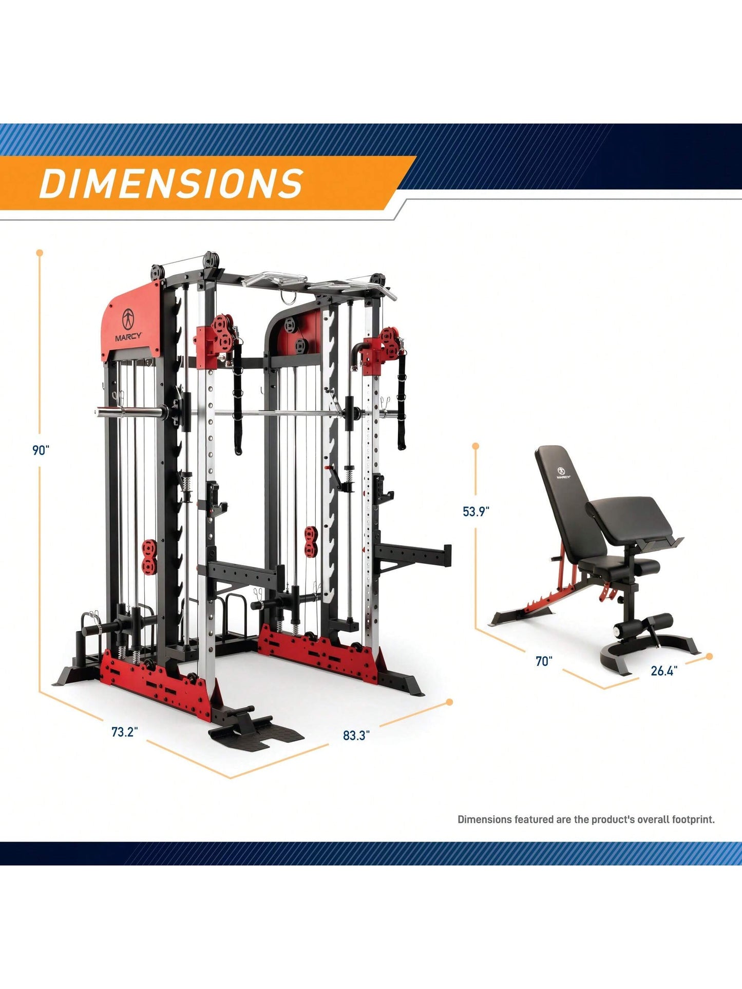 Marcy Pro Deluxe Smith Cage Home Gym System for Weight Training SM7553