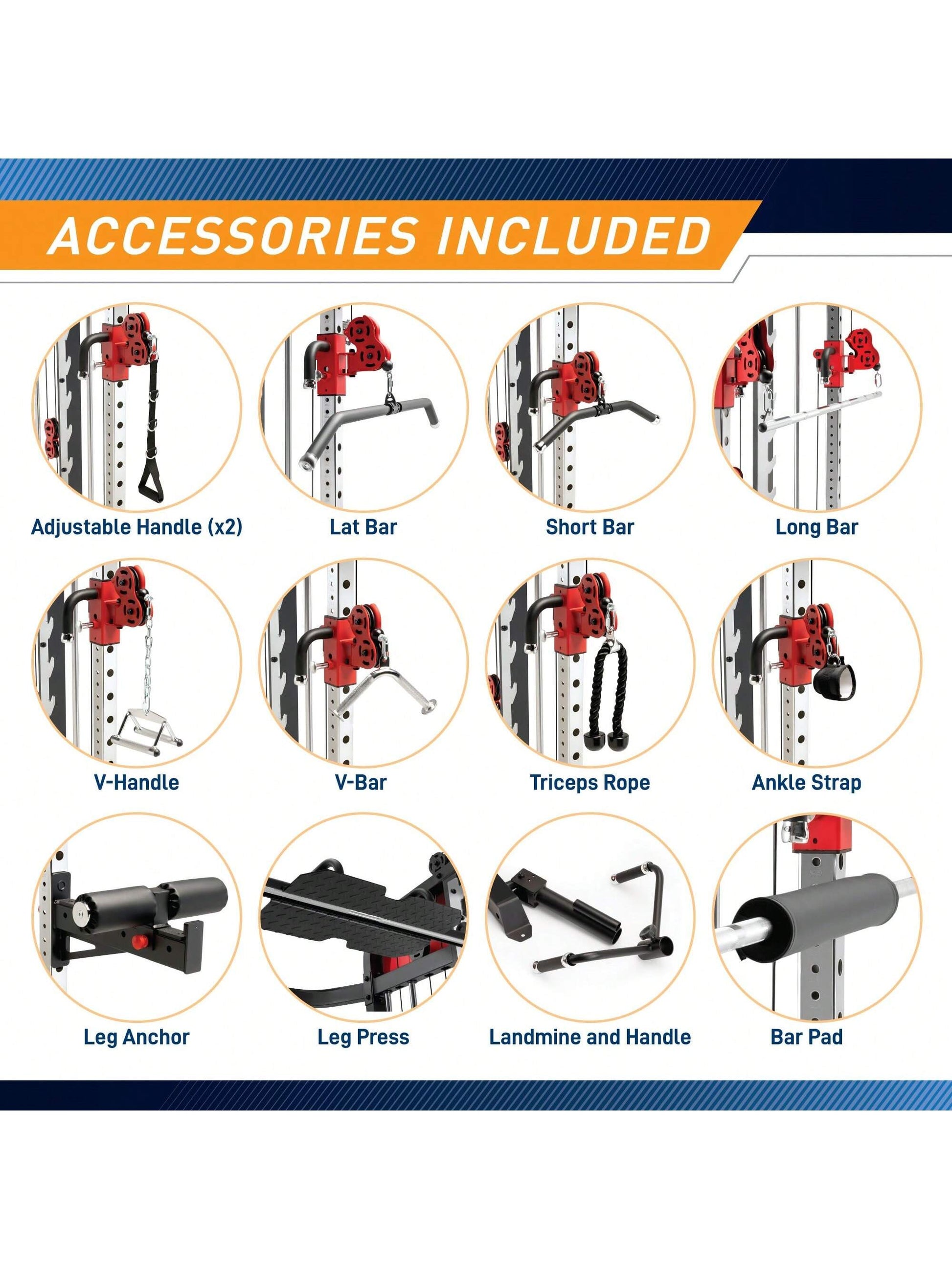 Marcy Pro Deluxe Smith Cage Home Gym System for Weight Training SM7553