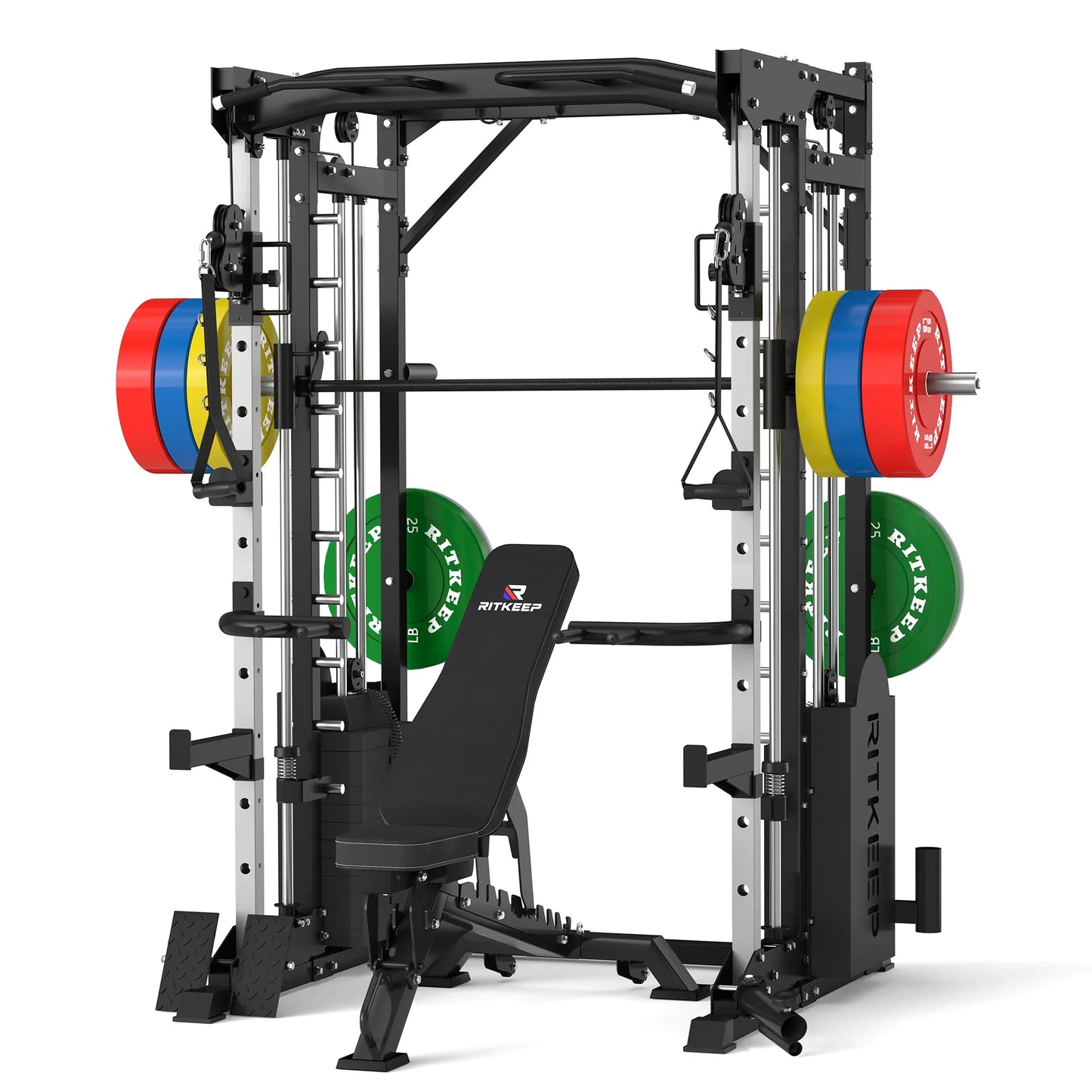 PMAX 5600 Smith Exercise Machine Trainer Pro Complete Home Gym Package
