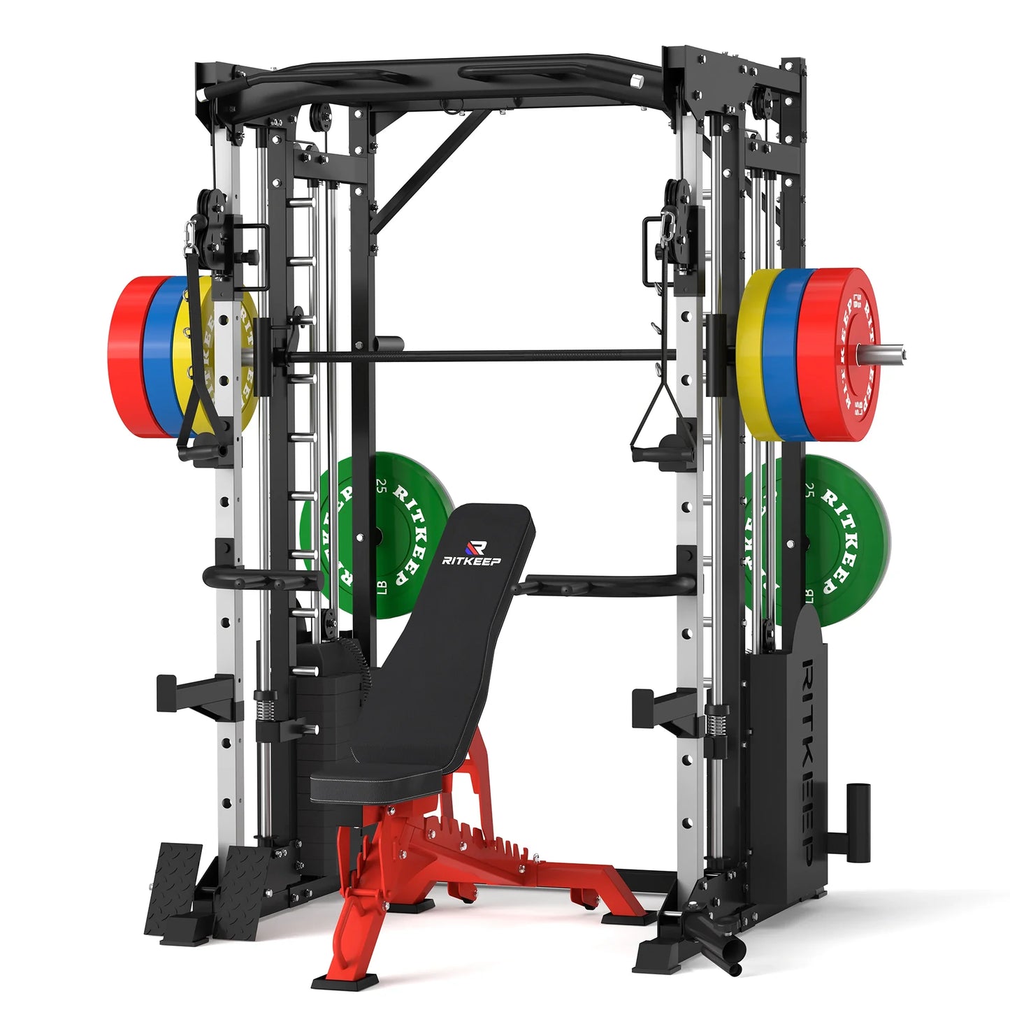 PMAX 5600 Smith Exercise Machine Trainer Pro Complete Home Gym Package