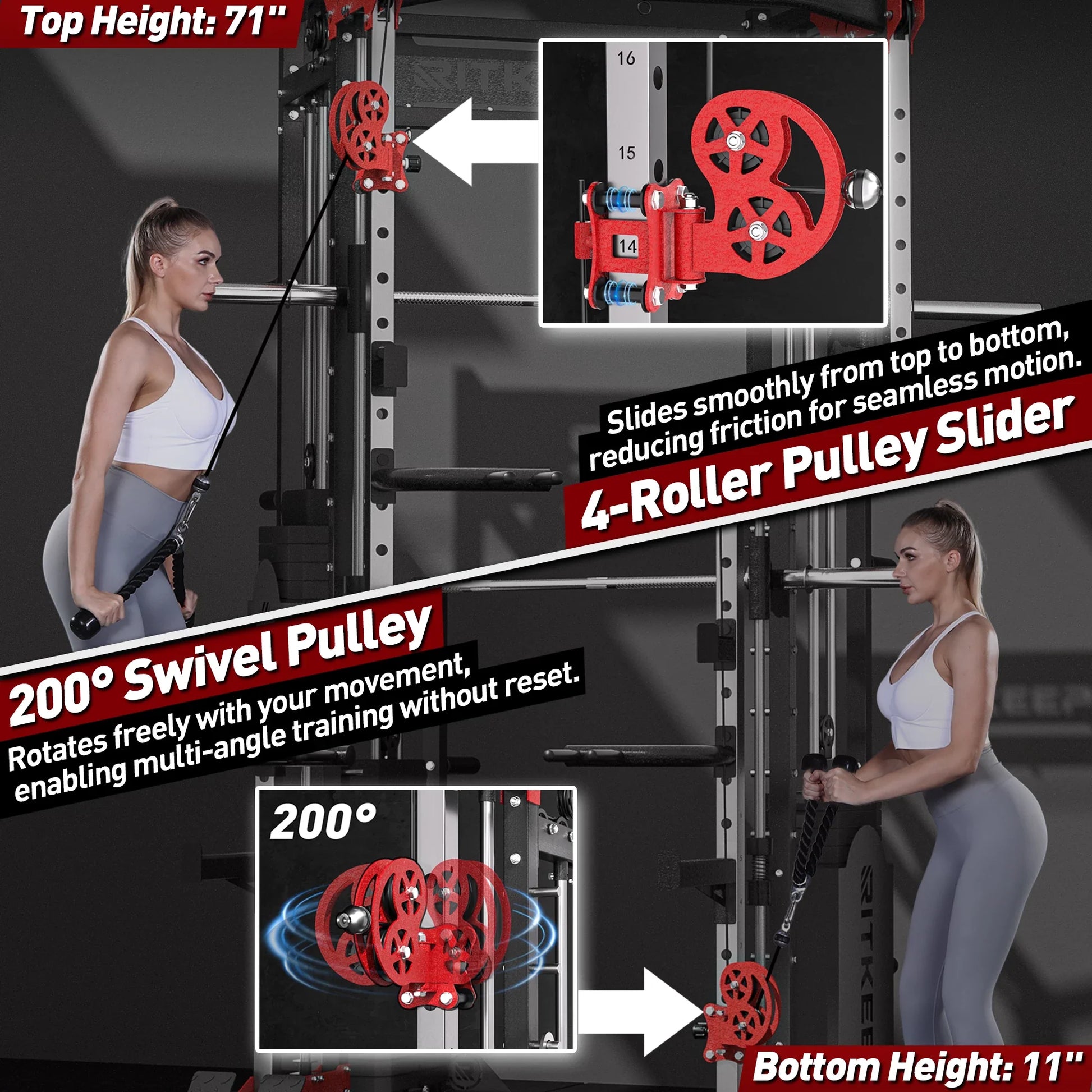 PMAX 5600 Smith Exercise Machine Trainer Pro Complete Home Gym Package