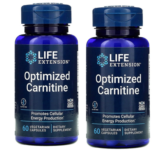 Optimized Carnitine 2X60Caps Life Extension Acetyl L-Carnitine 1100Mg/Carniti