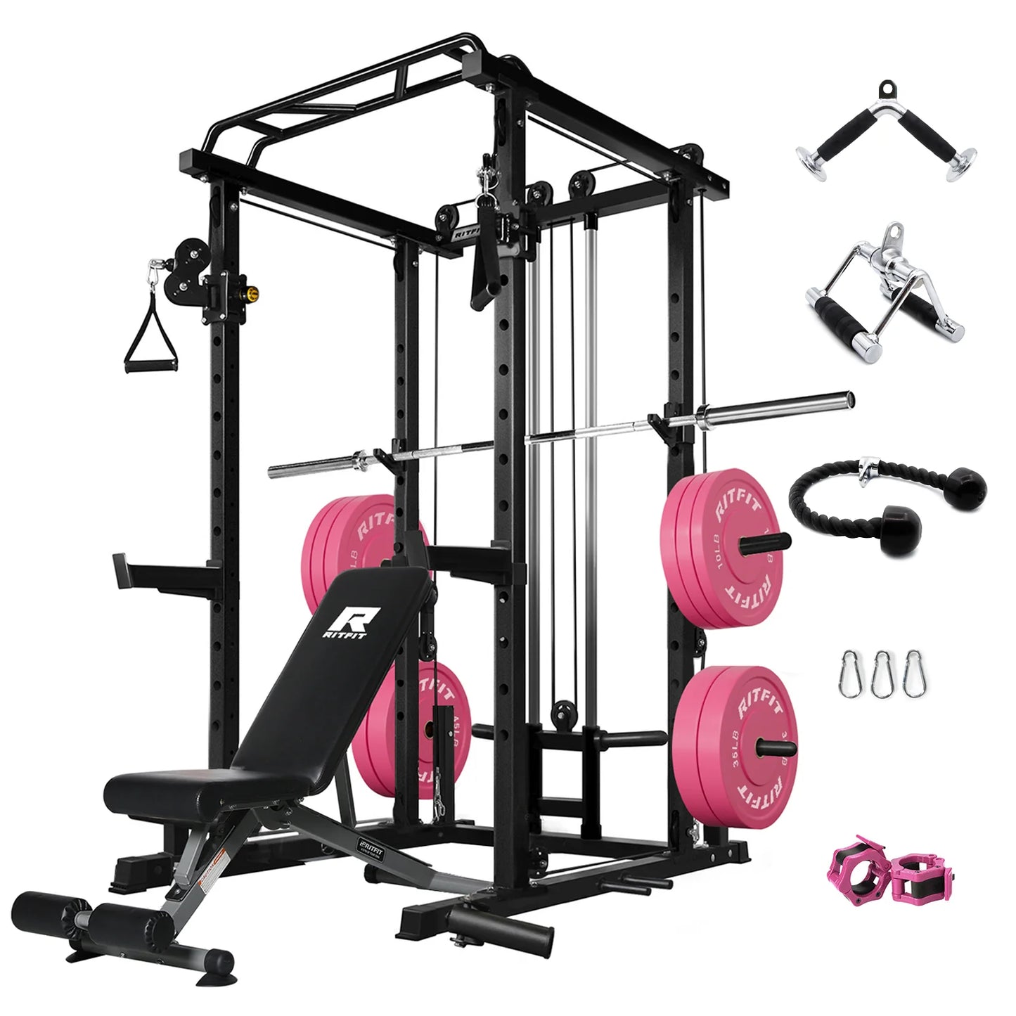 PPC03 Power Cage Home Gym Package with Adjustable Cable System