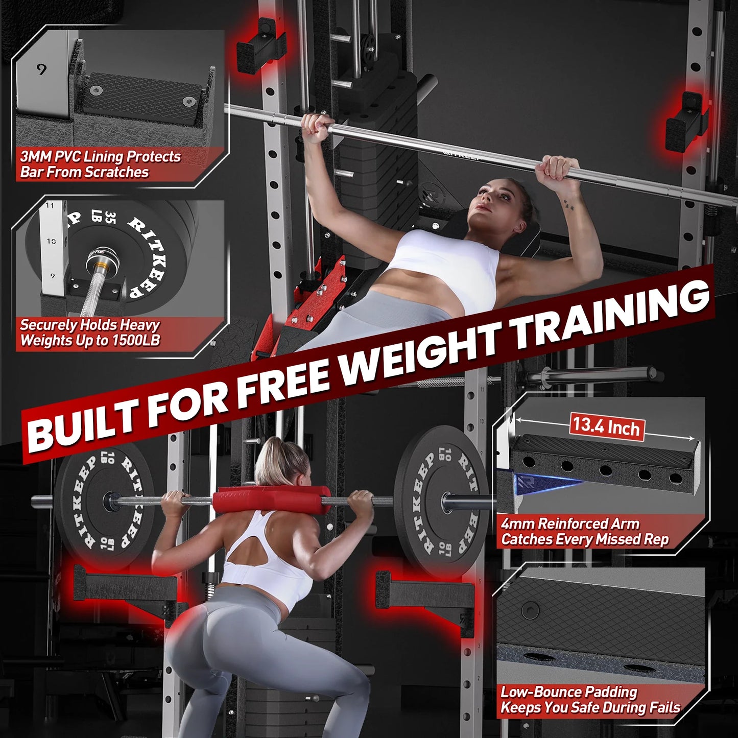 PMAX 5600 Smith Exercise Machine Trainer Pro Complete Home Gym Package