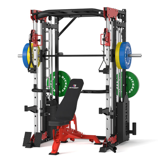 PMAX 5600 Smith Exercise Machine Trainer Pro Complete Home Gym Package