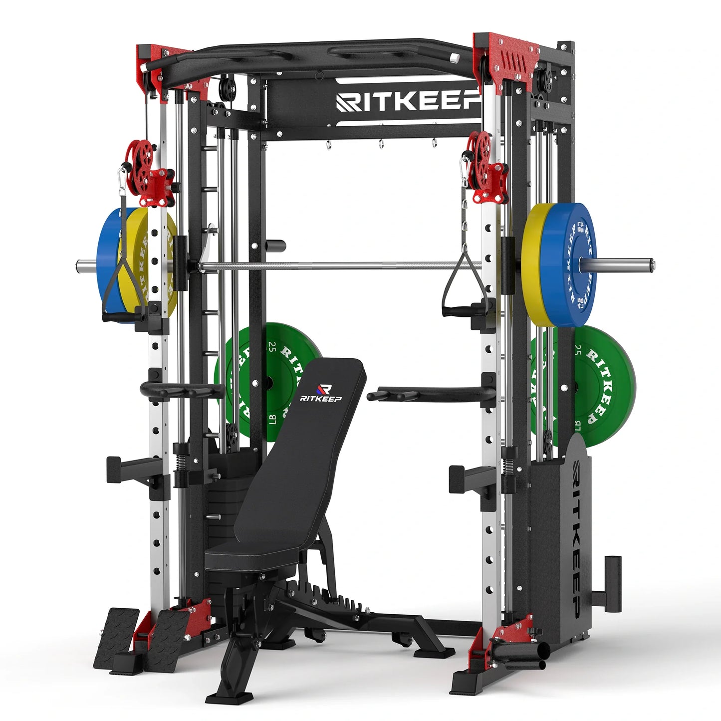PMAX 5600 Smith Exercise Machine Trainer Pro Complete Home Gym Package