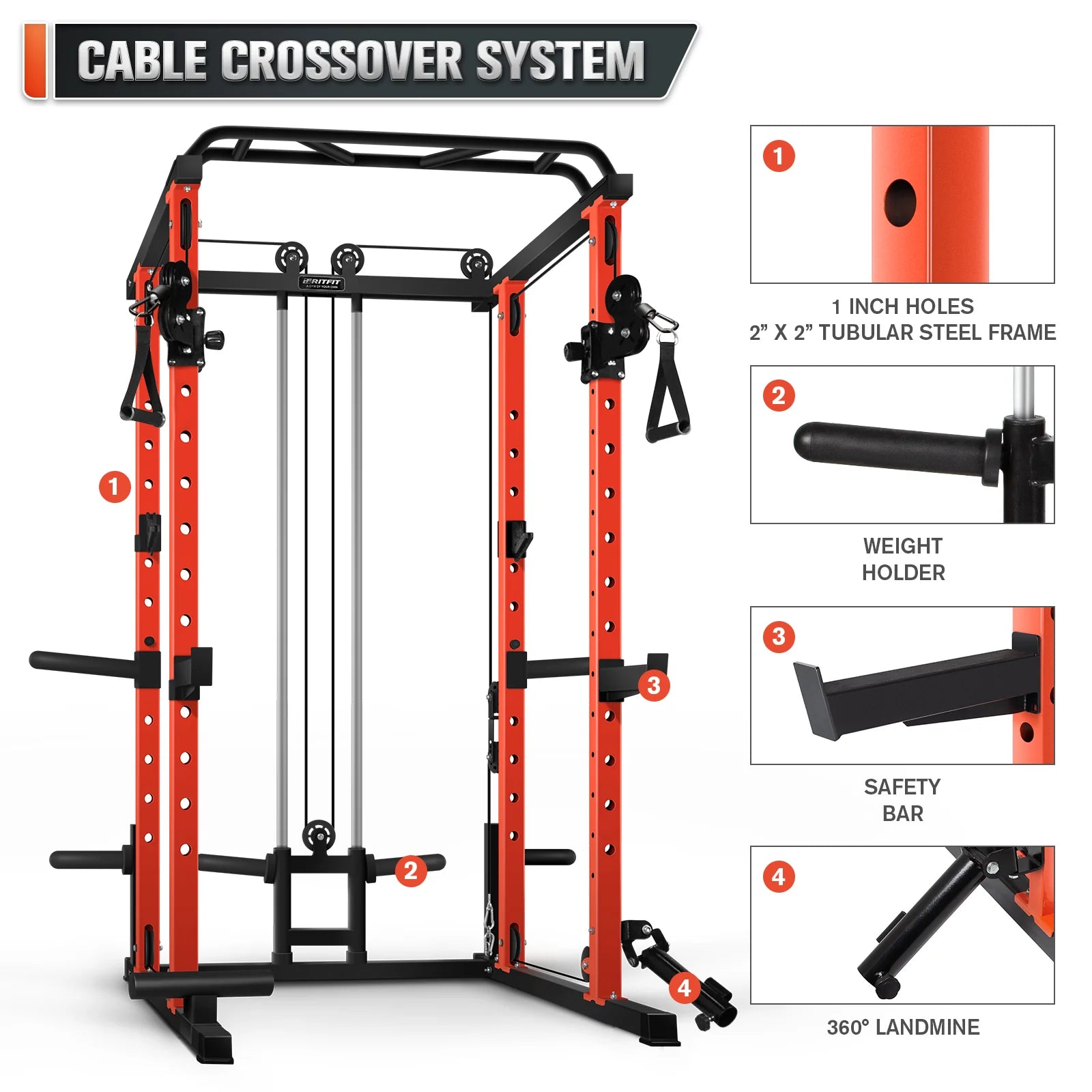 PPC03 Power Cage Home Gym Package with Adjustable Cable System