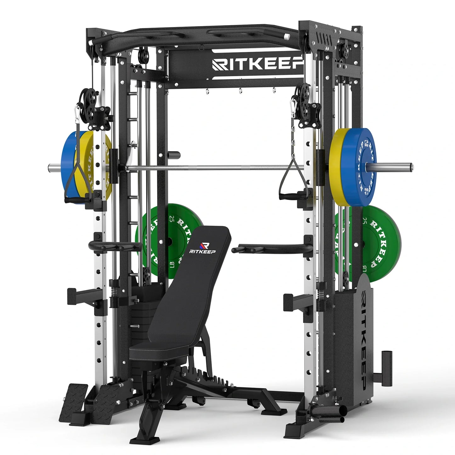 PMAX 5600 Smith Exercise Machine Trainer Pro Complete Home Gym Package