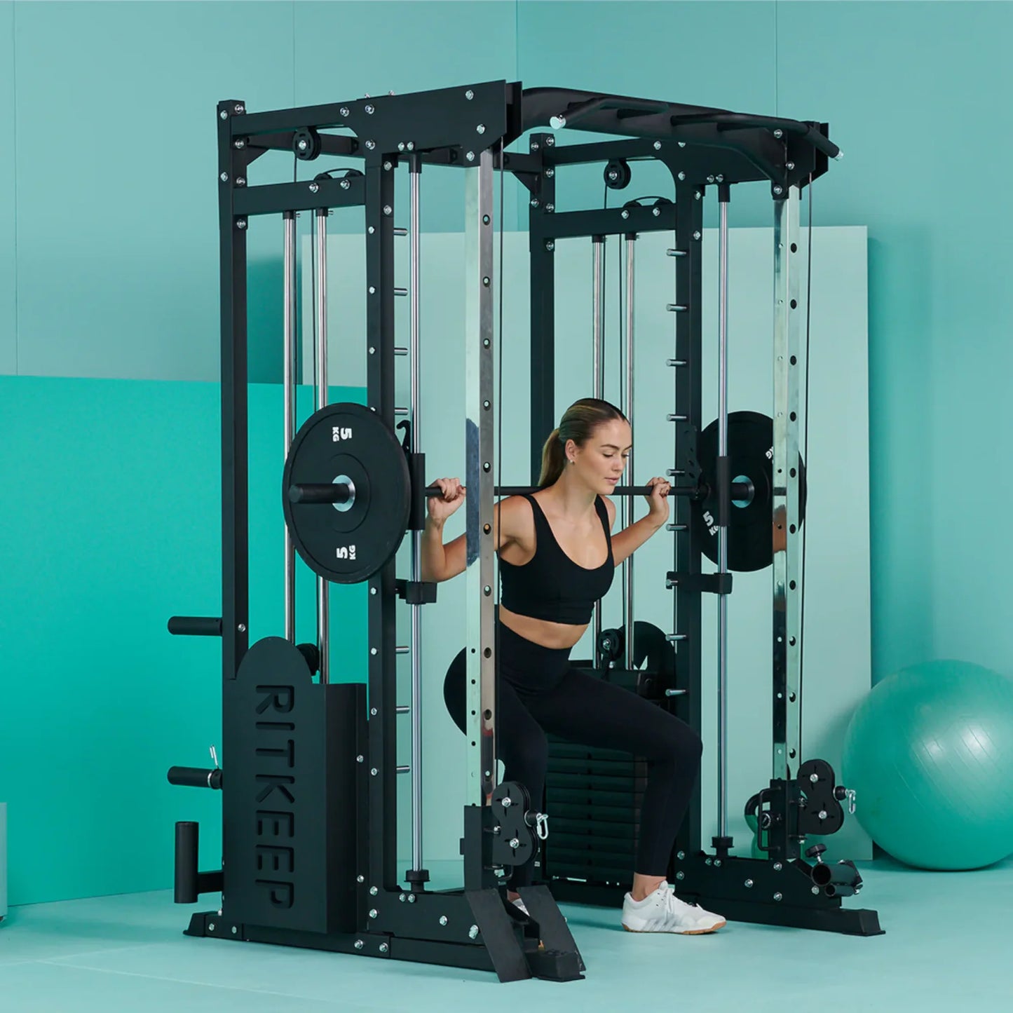 PMAX 5600 Smith Exercise Machine Trainer Pro Complete Home Gym Package