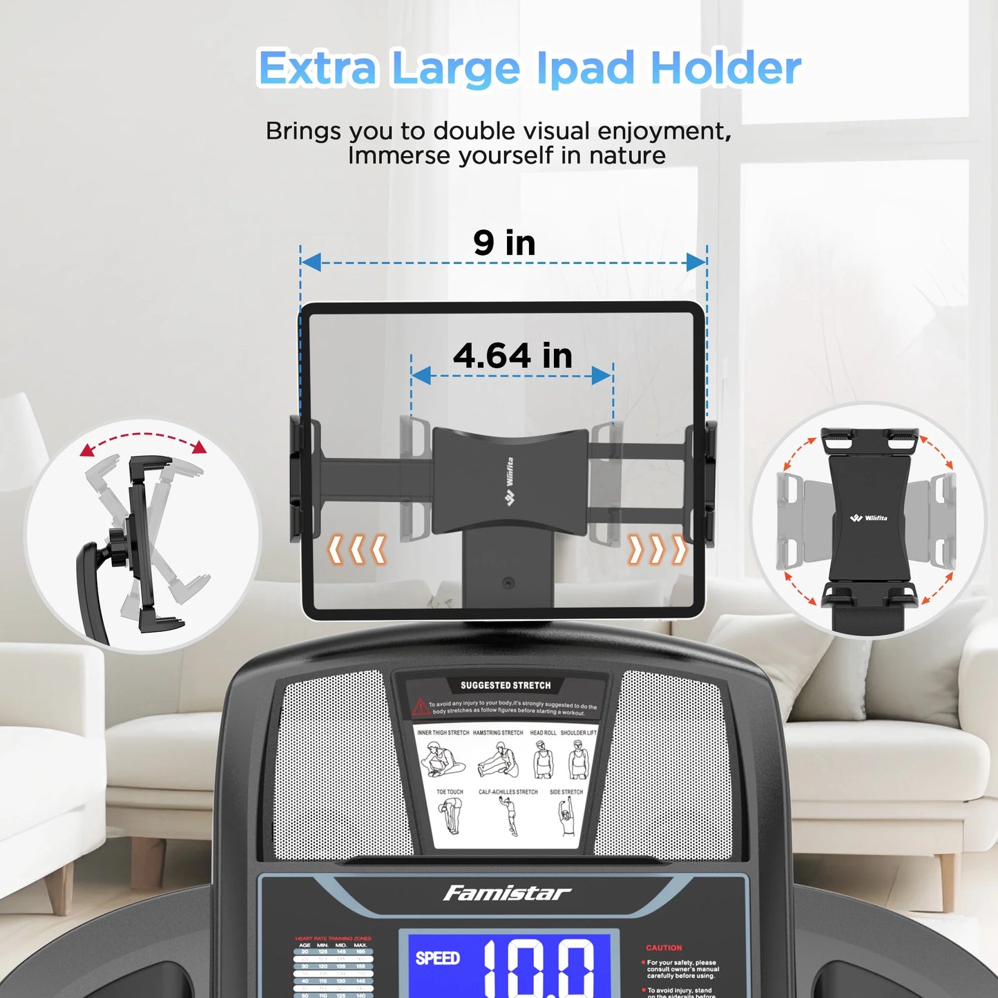 4.5HP Folding Treadmill W/Remote APP Control 300 LB Capacity for Home, 15% Auto Incline Upgrade Hifi Stero Bluetooth Speakers, up to 10MPH Speed for Home Office Workout