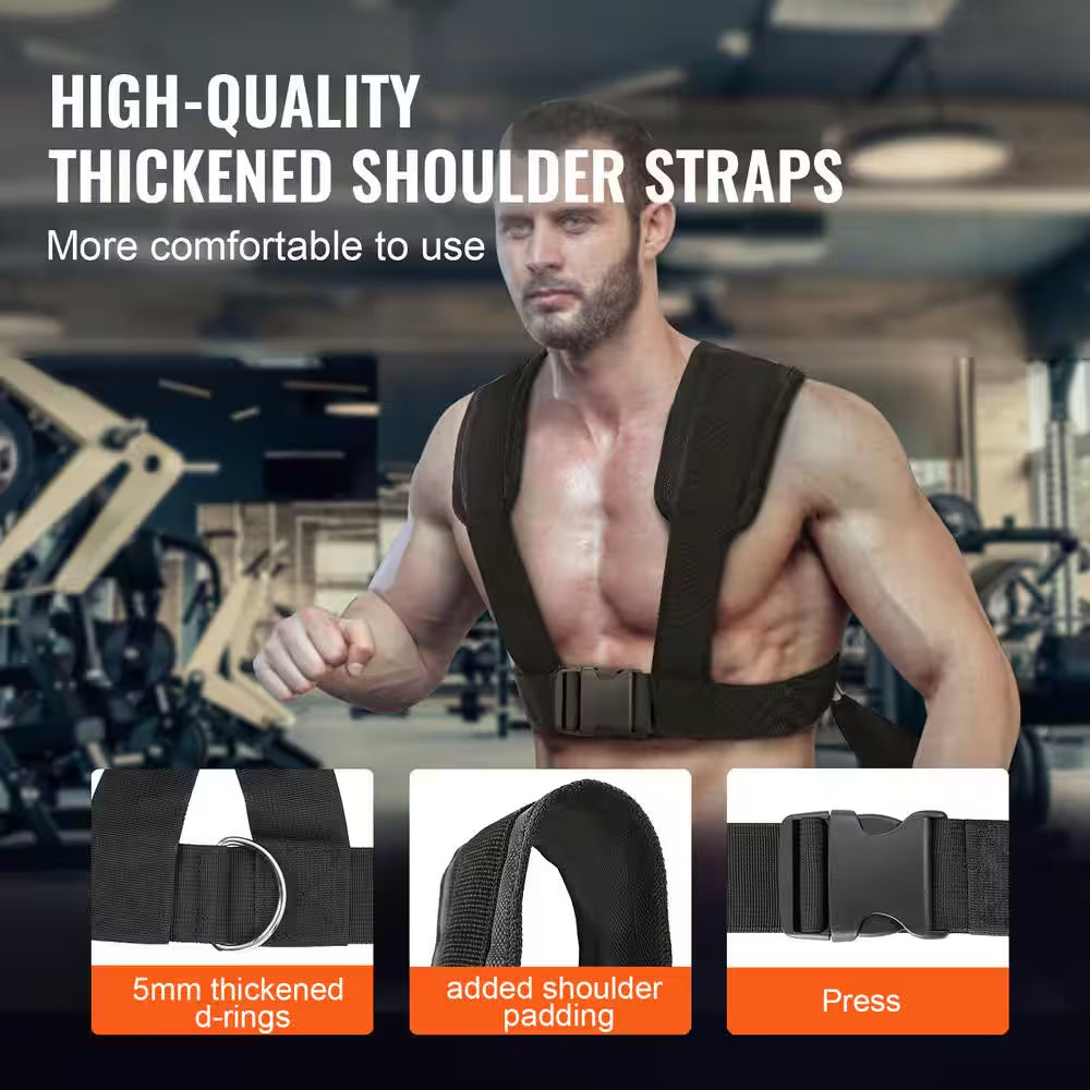 Weight Training Sled, Pull Push Power Sled, Steel Fitness Equipment for Strength and Speed Training, Plate Compatible