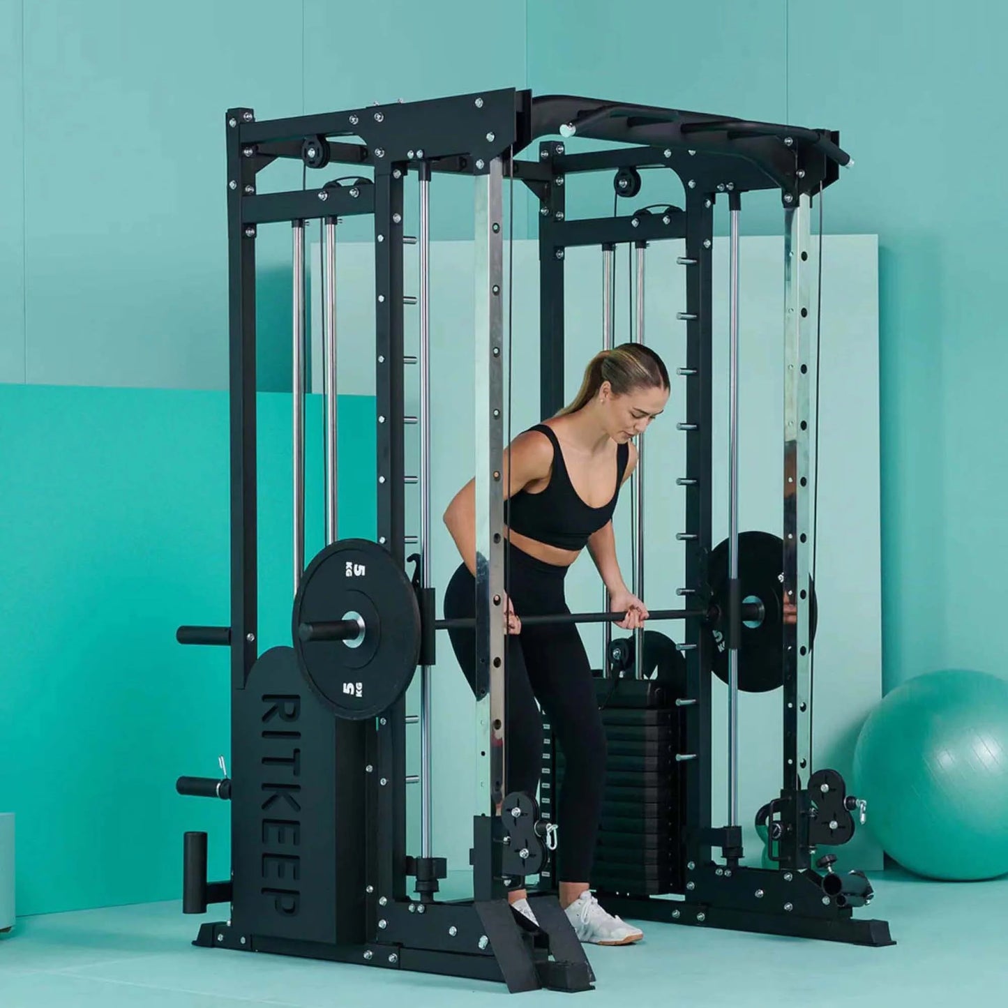 PMAX 5600 Smith Exercise Machine Trainer Pro Complete Home Gym Package