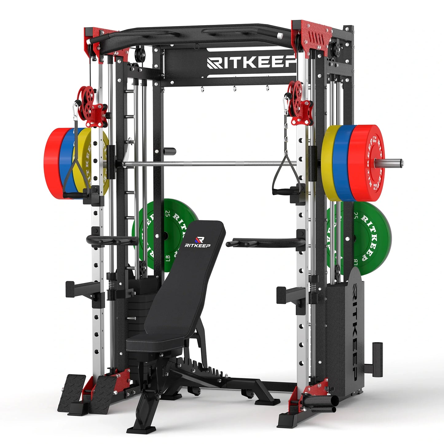 PMAX 5600 Smith Exercise Machine Trainer Pro Complete Home Gym Package