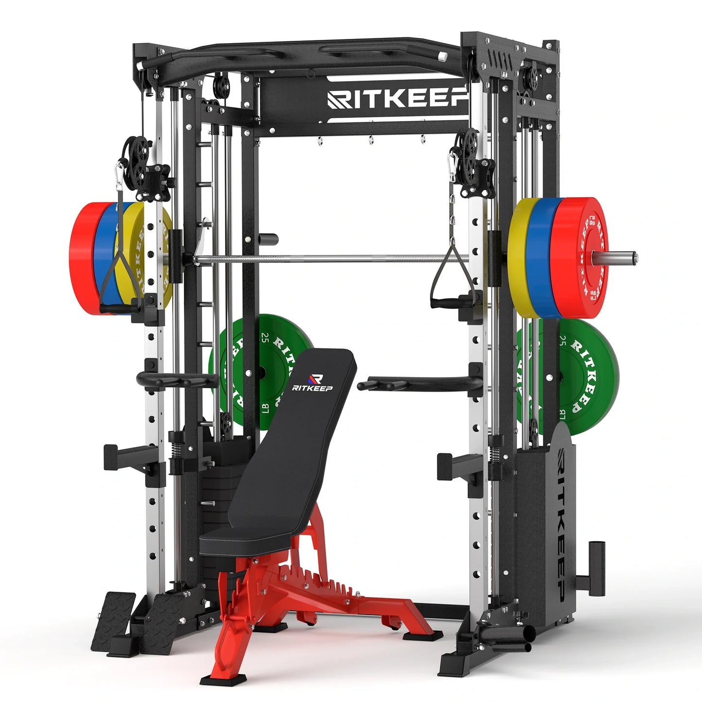 PMAX 5600 Smith Exercise Machine Trainer Pro Complete Home Gym Package