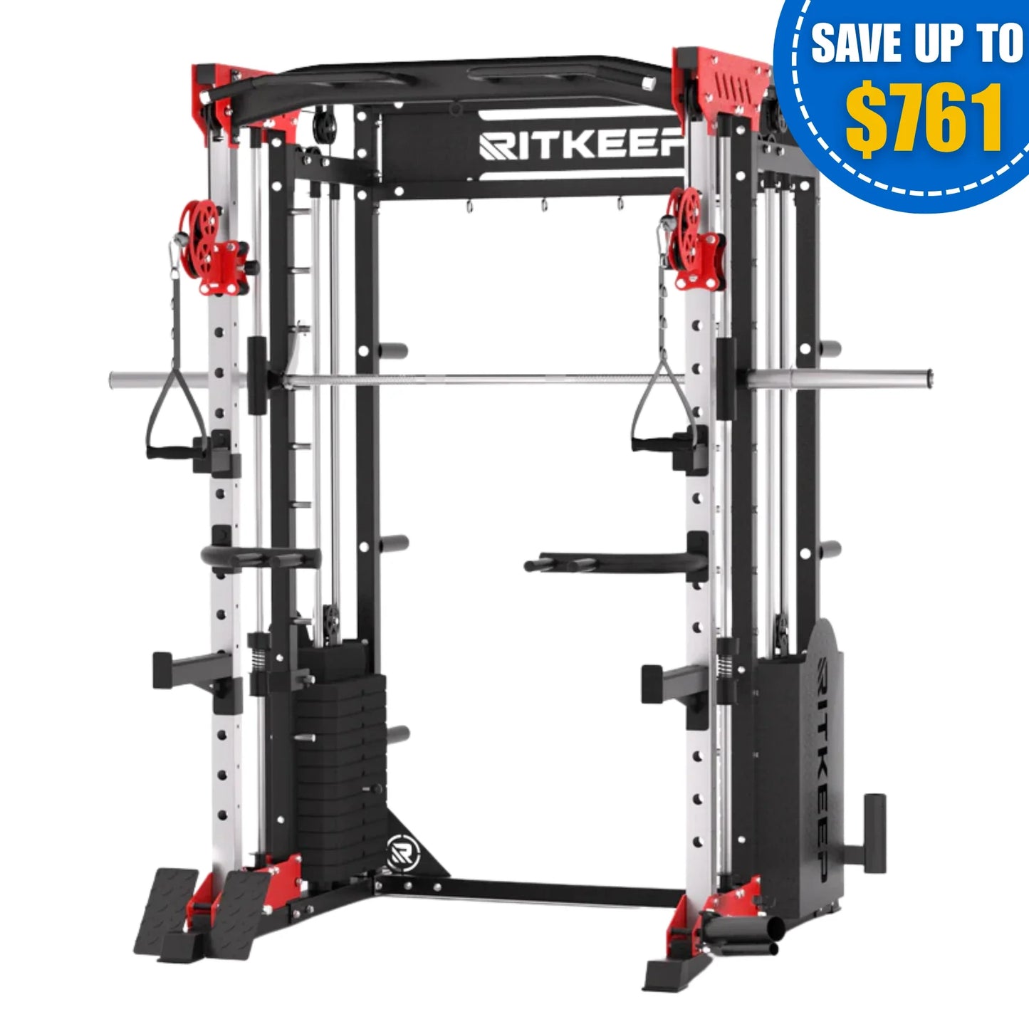 PMAX 5600 Home Gym Smith Machine - Integrated Weight System